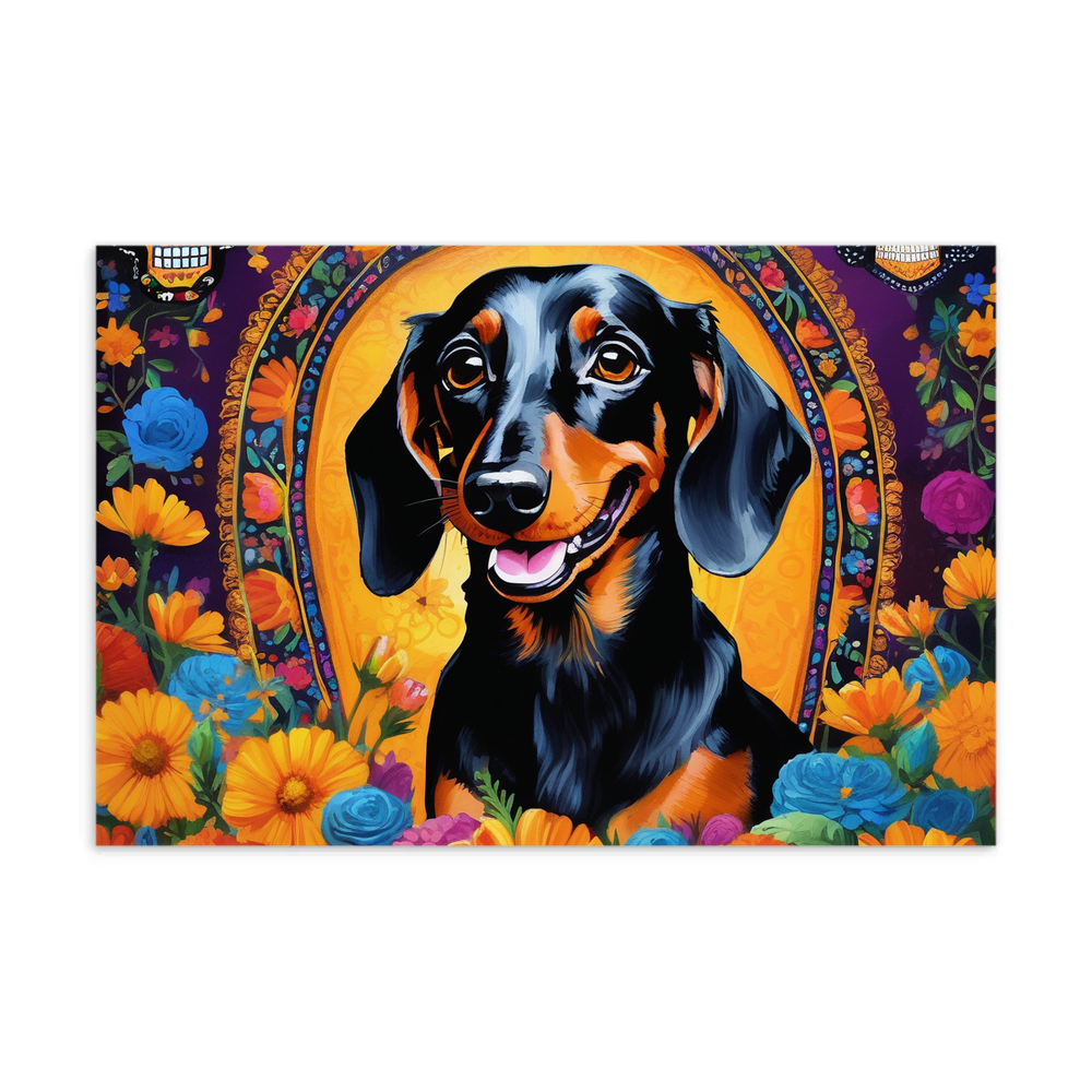 PugMug Custom Black Dachshund Postcard