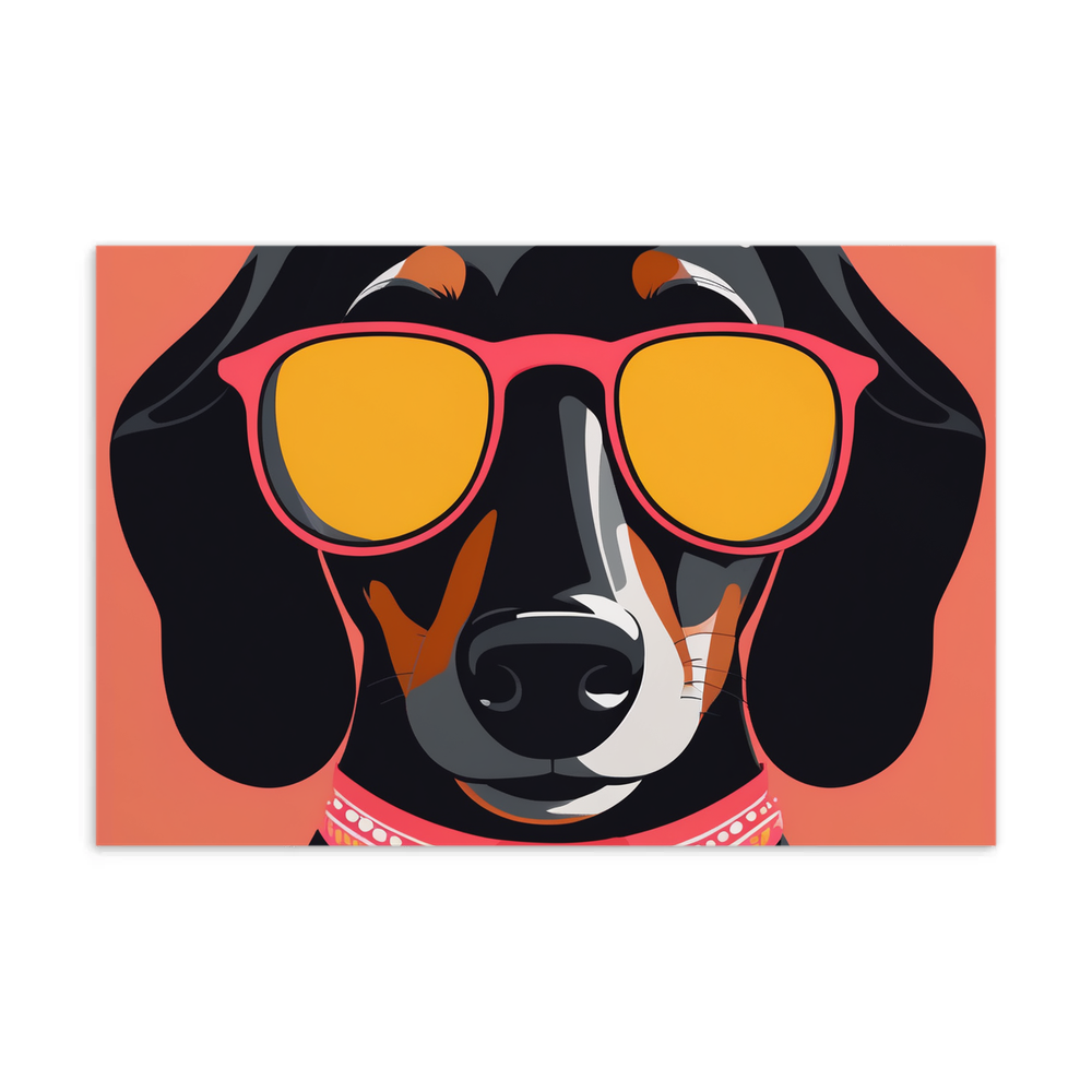 PugMug Custom Black Dachshund Postcard