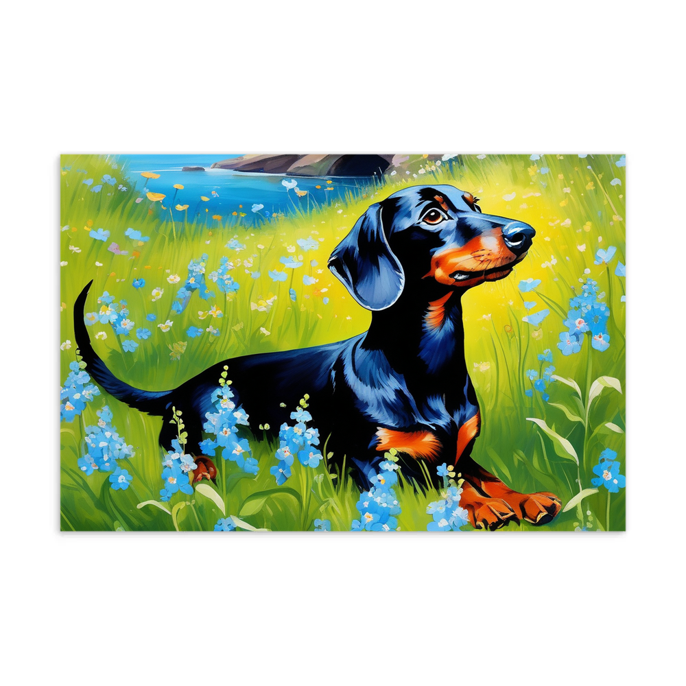 PugMug Custom Black Dachshund Postcard