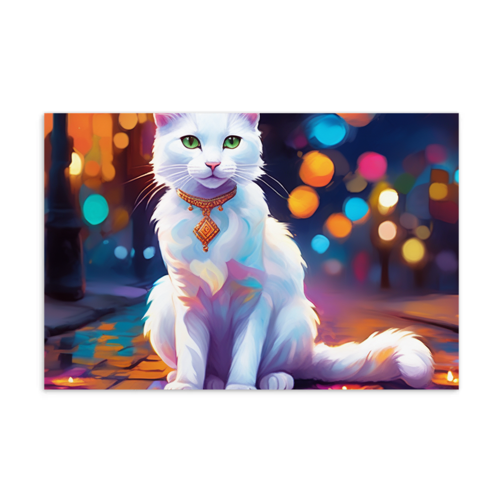 PugMug Custom White Companion Cat Postcard