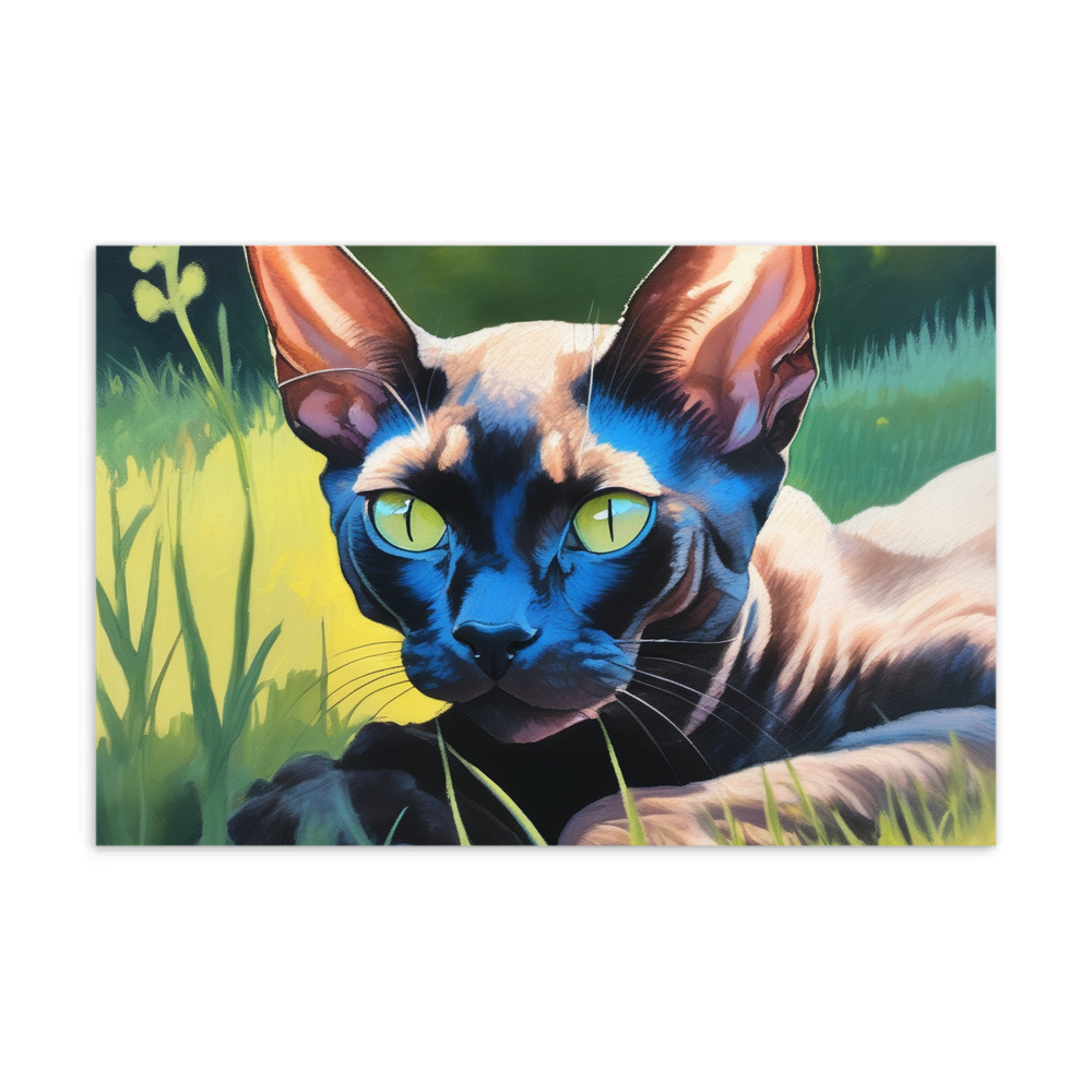 PugMug Custom Black Devon Rex Cat Postcard