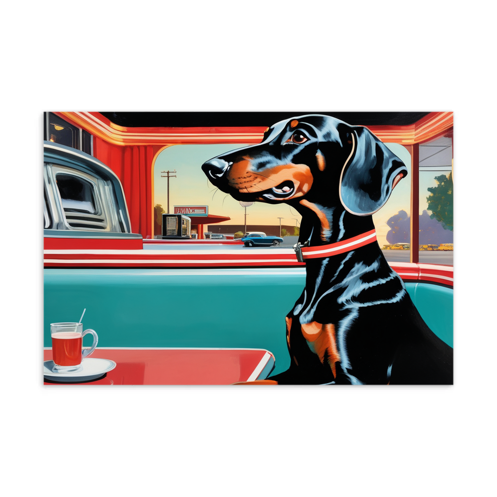 PugMug Custom Black Dachshund Postcard
