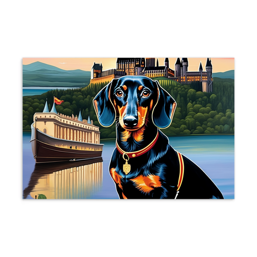 PugMug Custom Black Dachshund Postcard