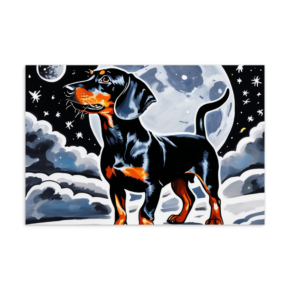 PugMug Custom Black Dachshund Postcard