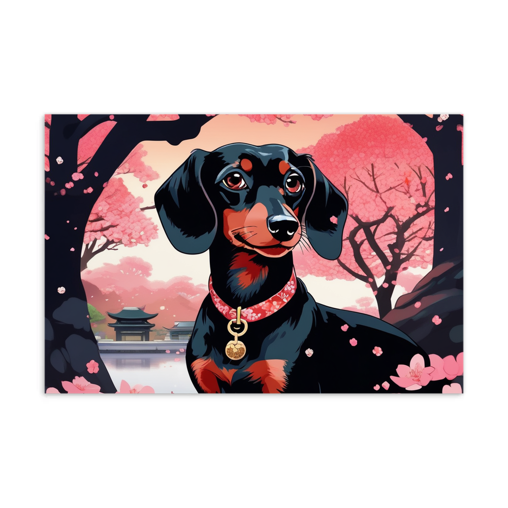 PugMug Custom Black Dachshund Postcard