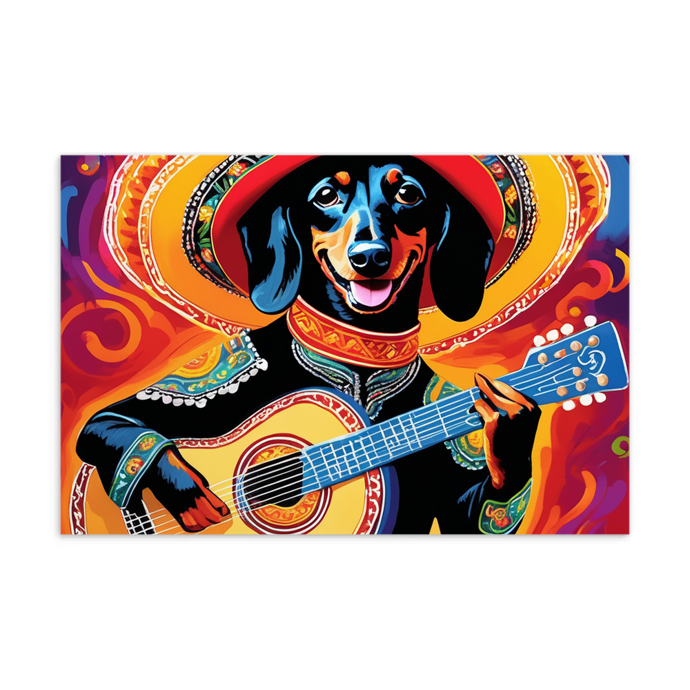 PugMug Custom Black Dachshund Postcard