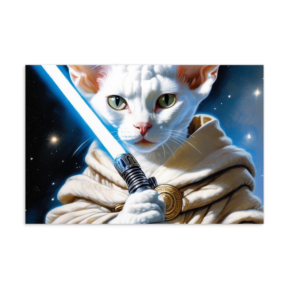 PugMug Custom White Devon Rex Cat Postcard