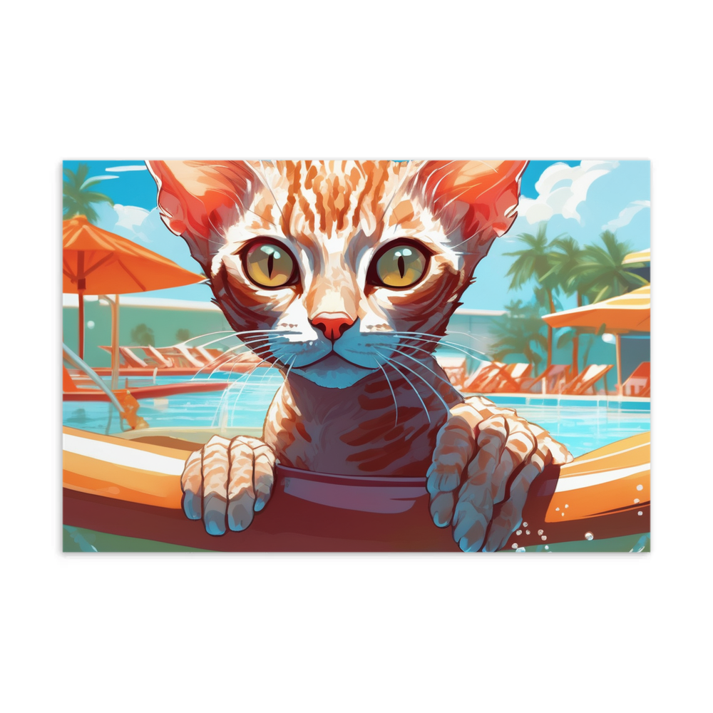 PugMug Custom Tabby Devon Rex Cat Postcard