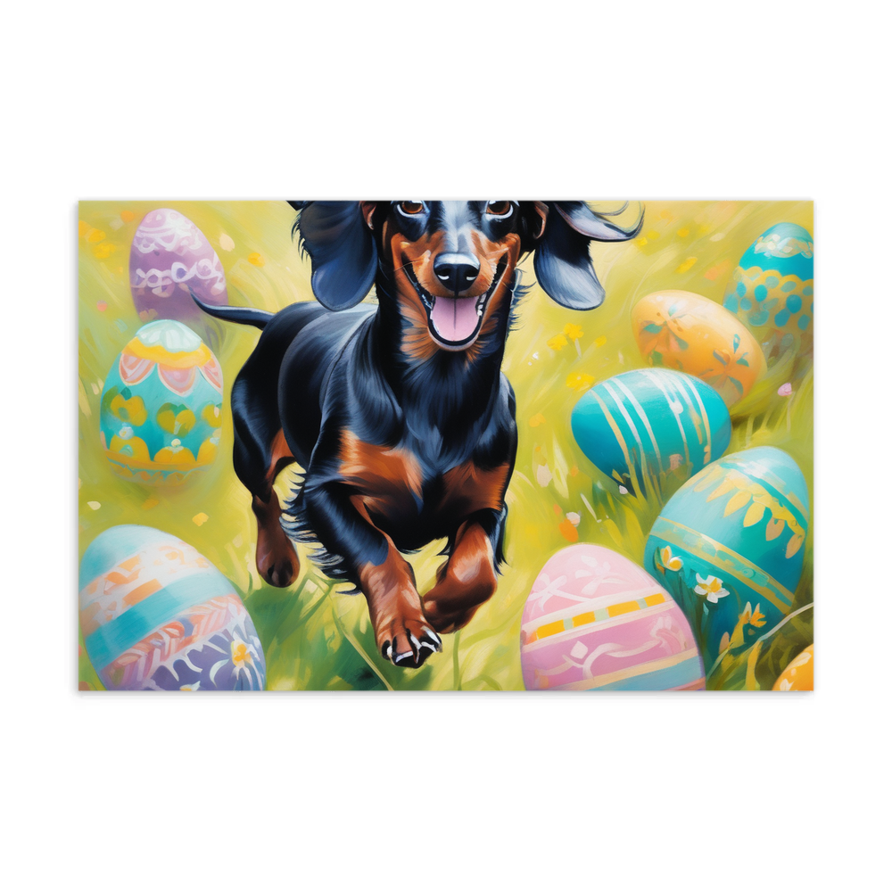 PugMug Custom Black Dachshund Postcard