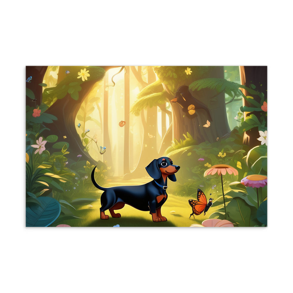 PugMug Custom Black Dachshund Postcard