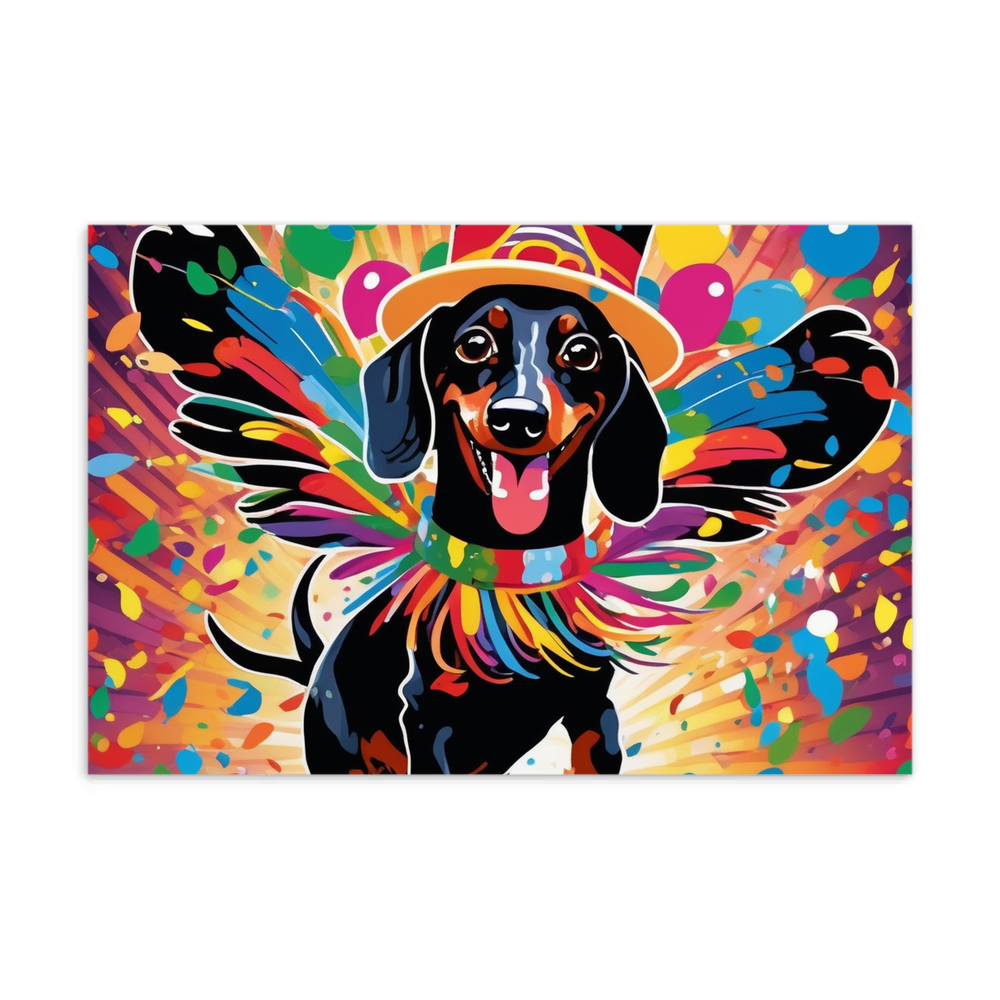 PugMug Custom Black Dachshund Postcard