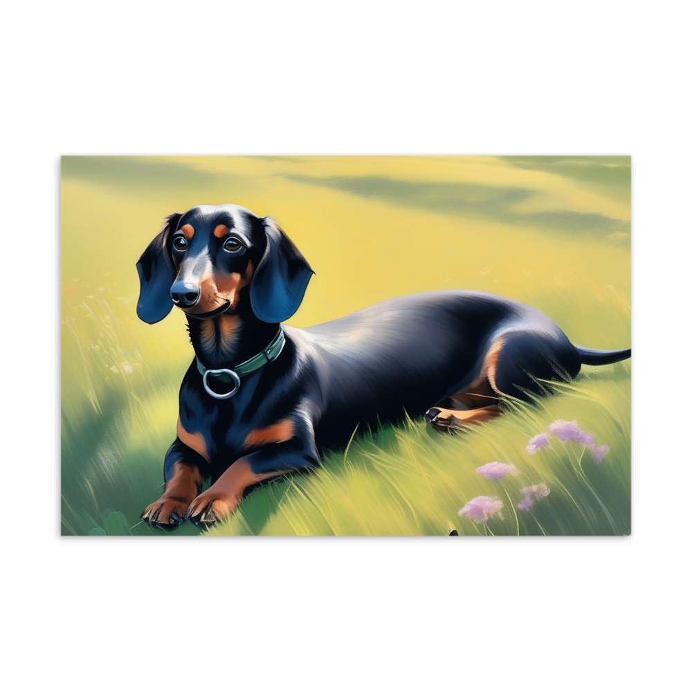 PugMug Custom Black Dachshund Postcard