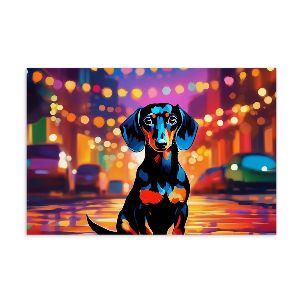 PugMug Custom Black Dachshund Postcard