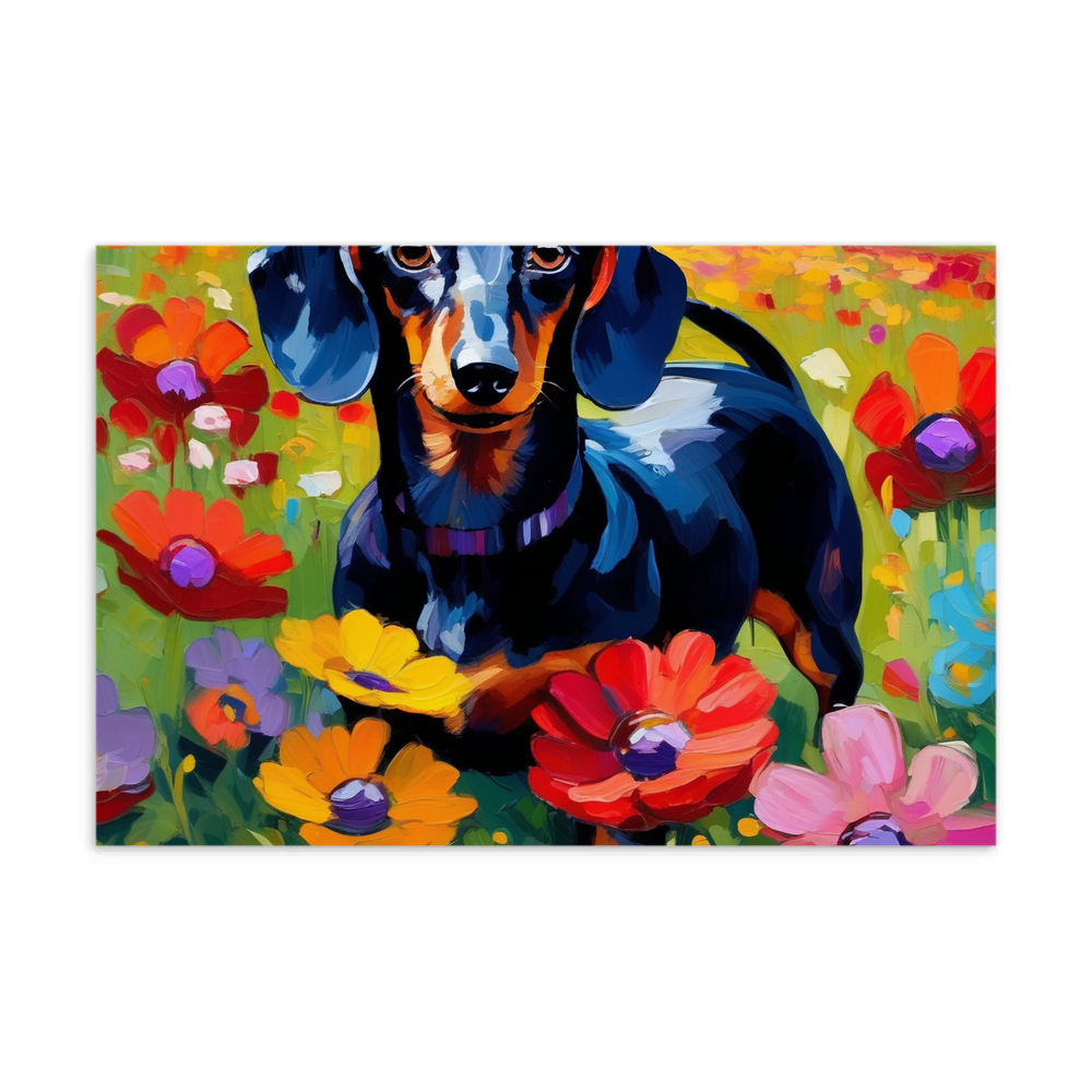 PugMug Custom Black Dachshund Postcard