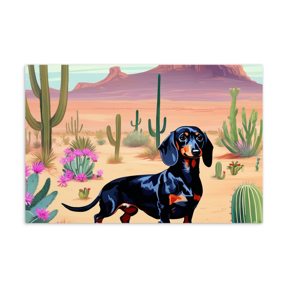 PugMug Custom Black Dachshund Postcard
