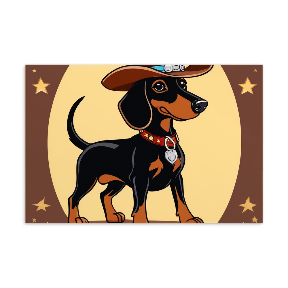 PugMug Custom Black Dachshund Postcard