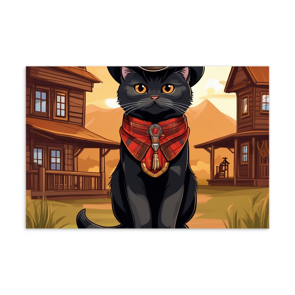 PugMug Custom Black Scottish Fold Cat Postcard