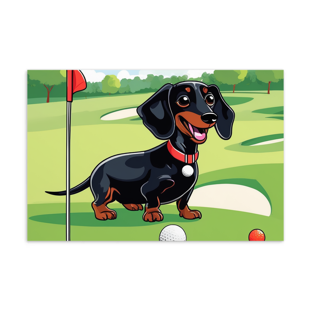 PugMug Custom Black Dachshund Postcard