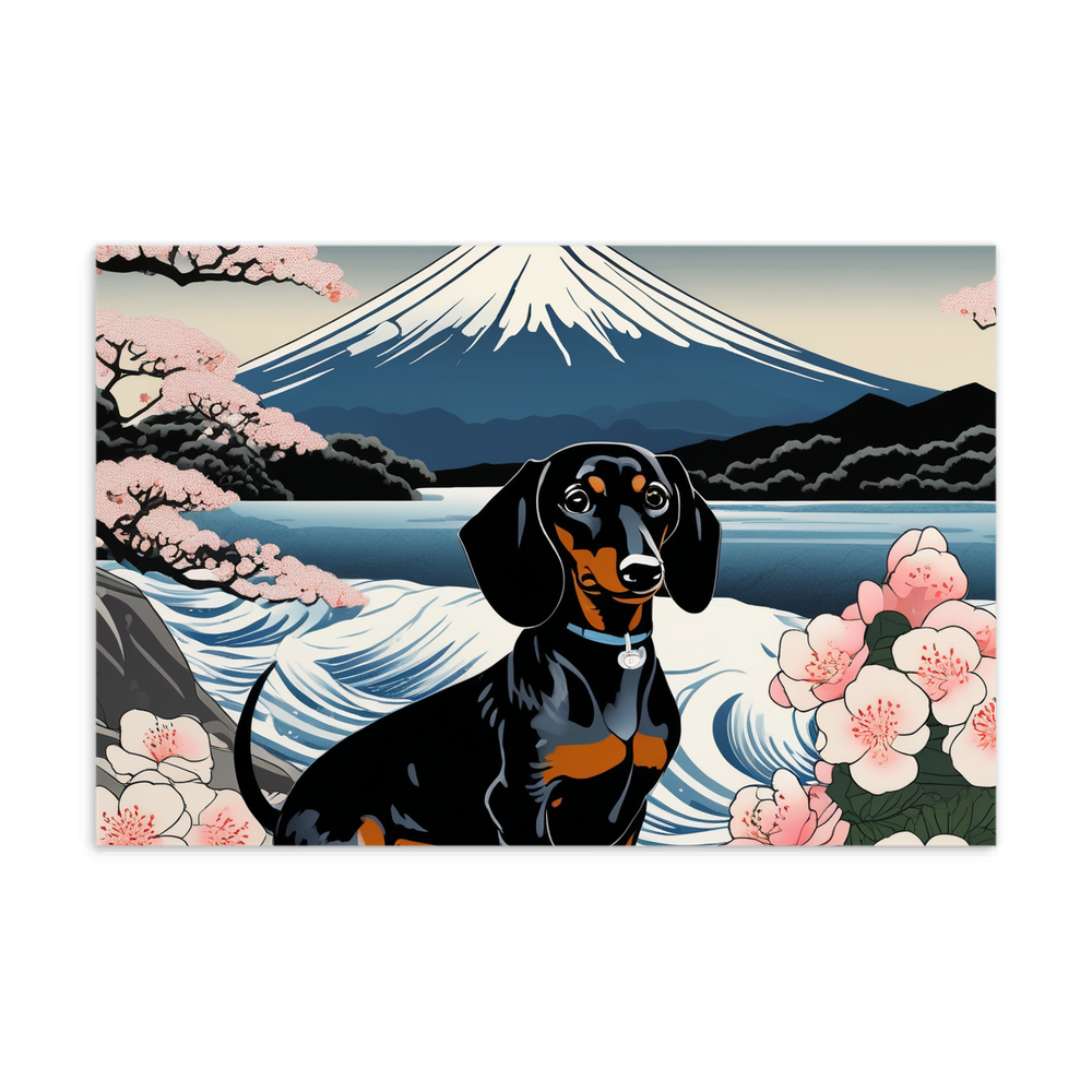 PugMug Custom Black Dachshund Postcard