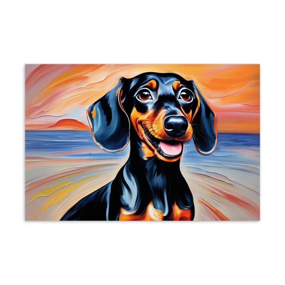 PugMug Custom Black Dachshund Postcard