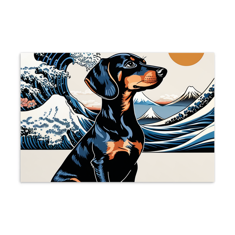 PugMug Custom Black Dachshund Postcard