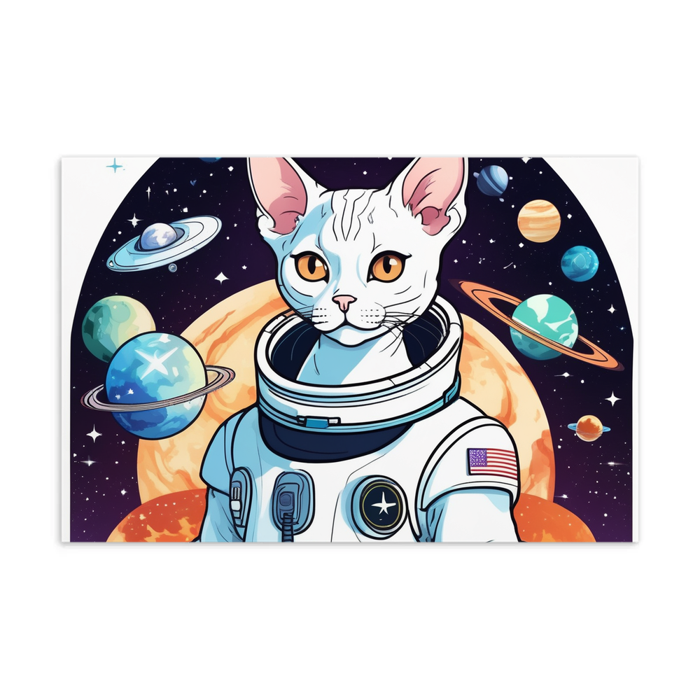 PugMug Custom White Devon Rex Cat Postcard