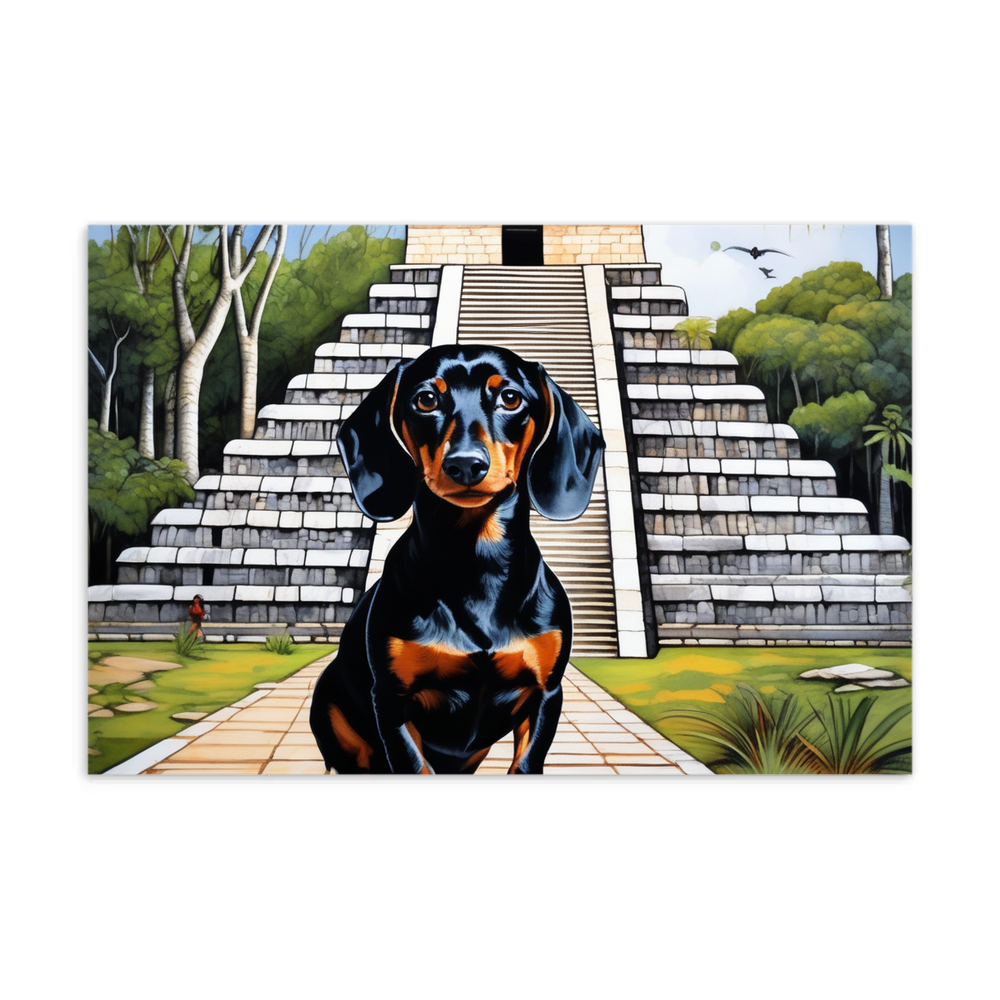 PugMug Custom Black Dachshund Postcard