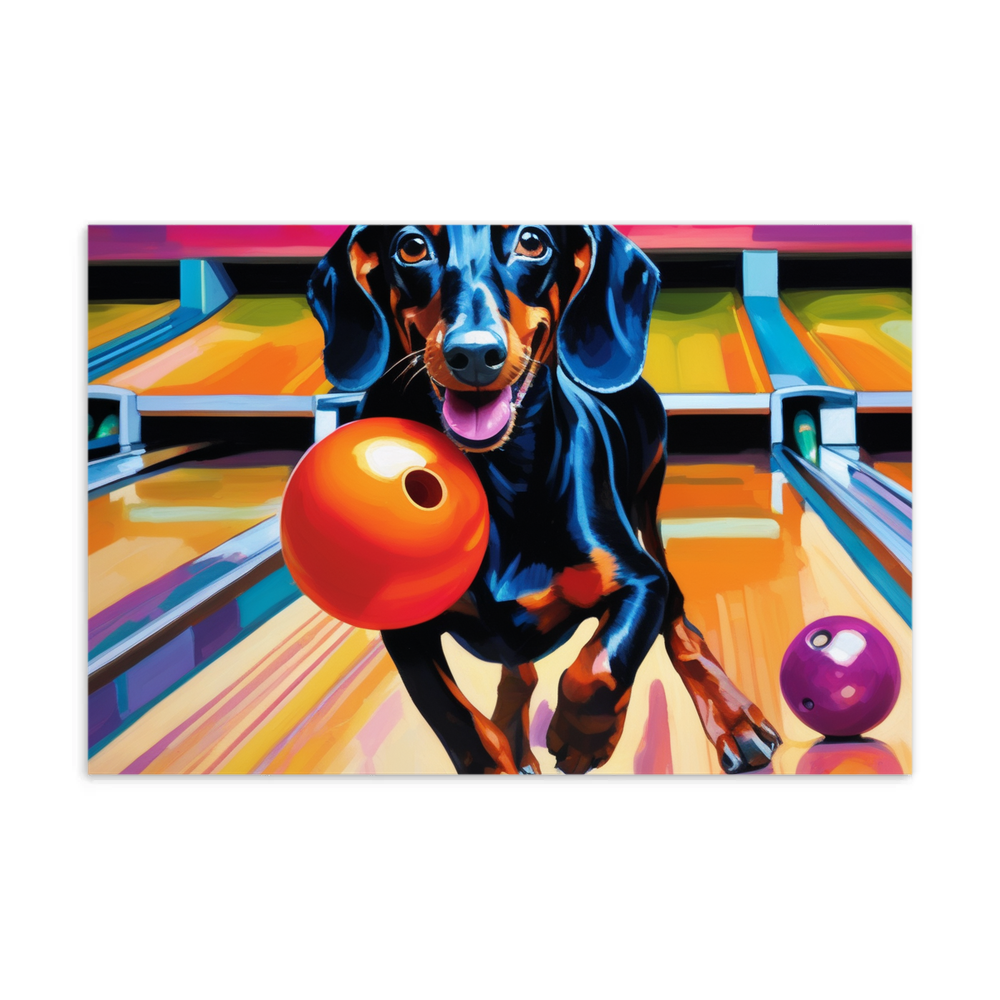 PugMug Custom Black Dachshund Postcard