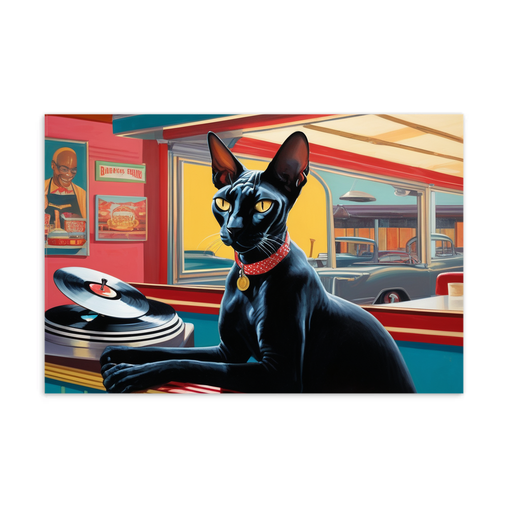 PugMug Custom Black Sphynx Cat Postcard