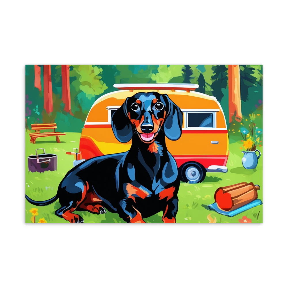 PugMug Custom Black Dachshund Postcard