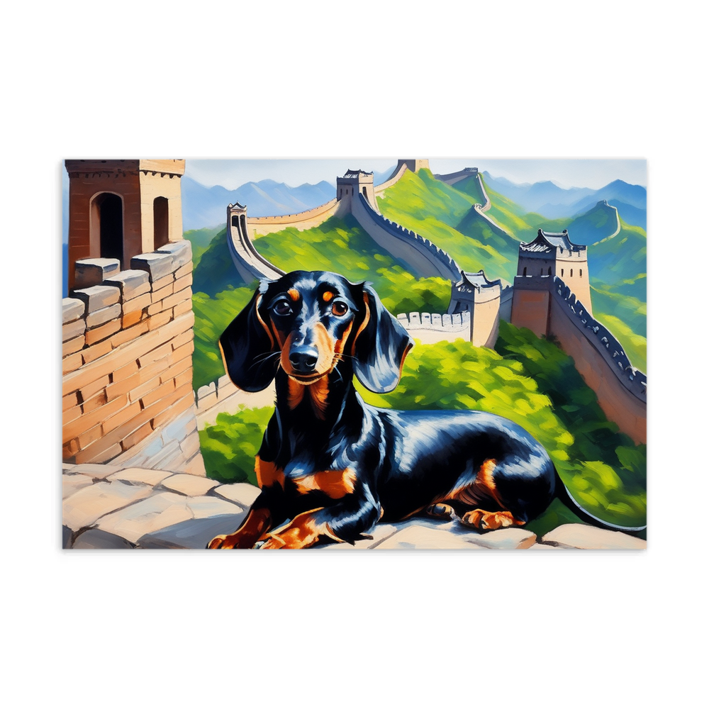 PugMug Custom Black Dachshund Postcard