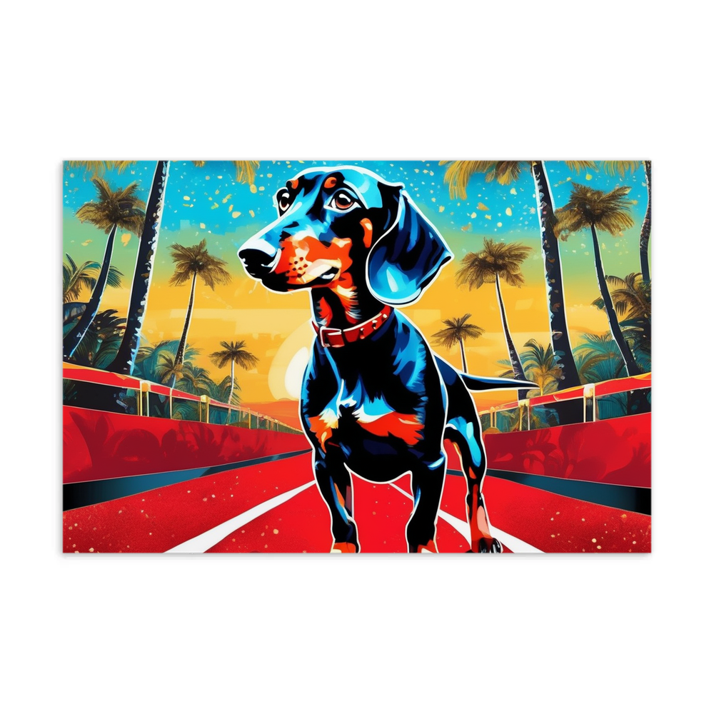 PugMug Custom Black Dachshund Postcard