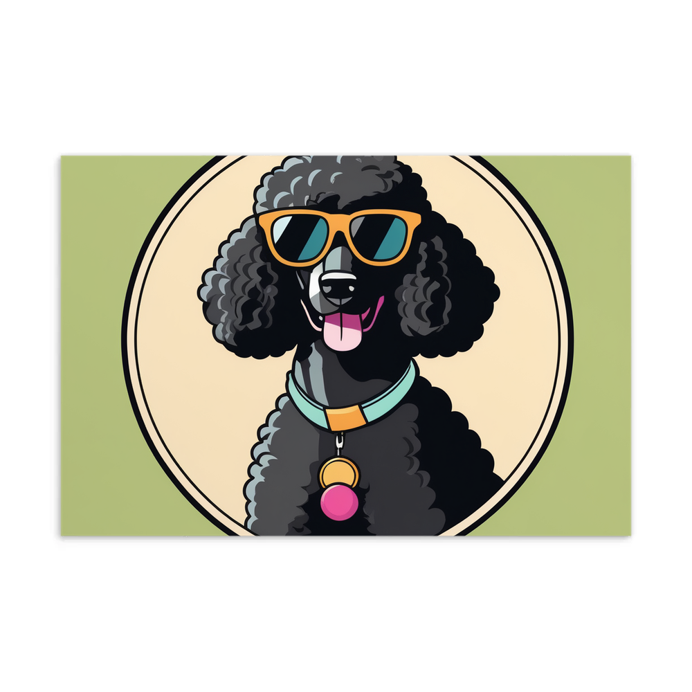 PugMug Custom Black Poodle Postcard