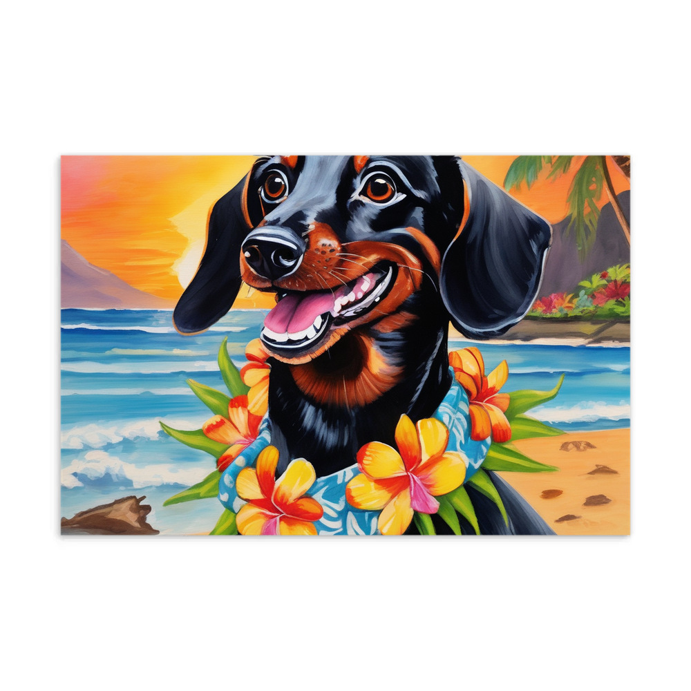 PugMug Custom Black Dachshund Postcard