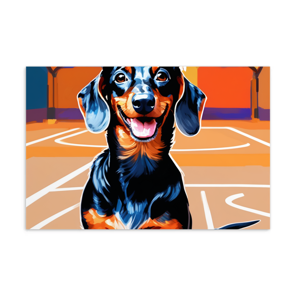 PugMug Custom Black Dachshund Postcard