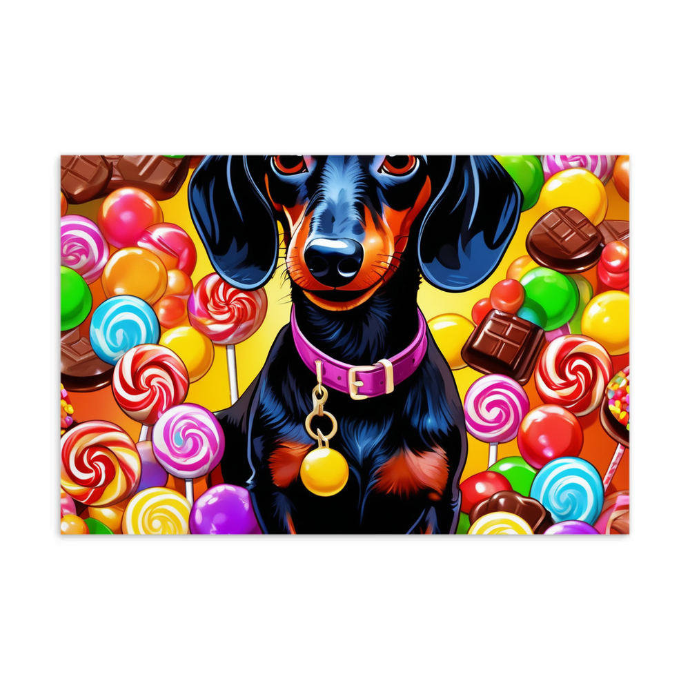 PugMug Custom Black Dachshund Postcard