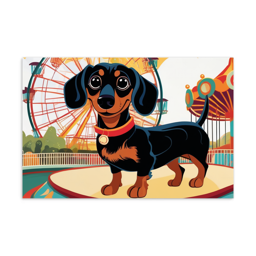 PugMug Custom Black Dachshund Postcard