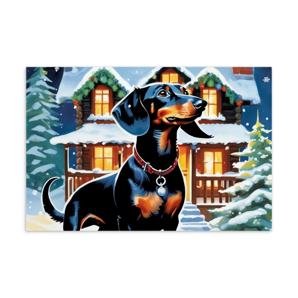 PugMug Custom Black Dachshund Postcard