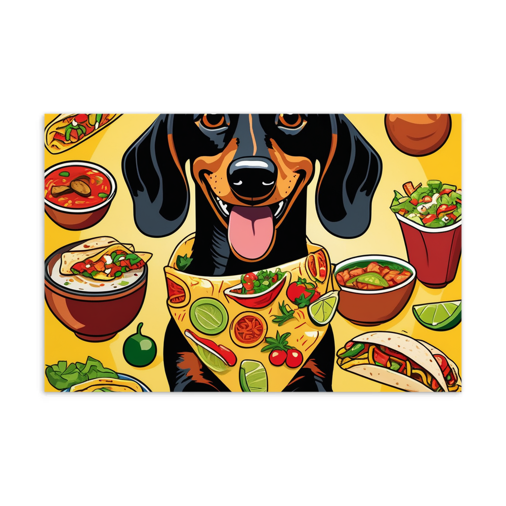 PugMug Custom Black Dachshund Postcard