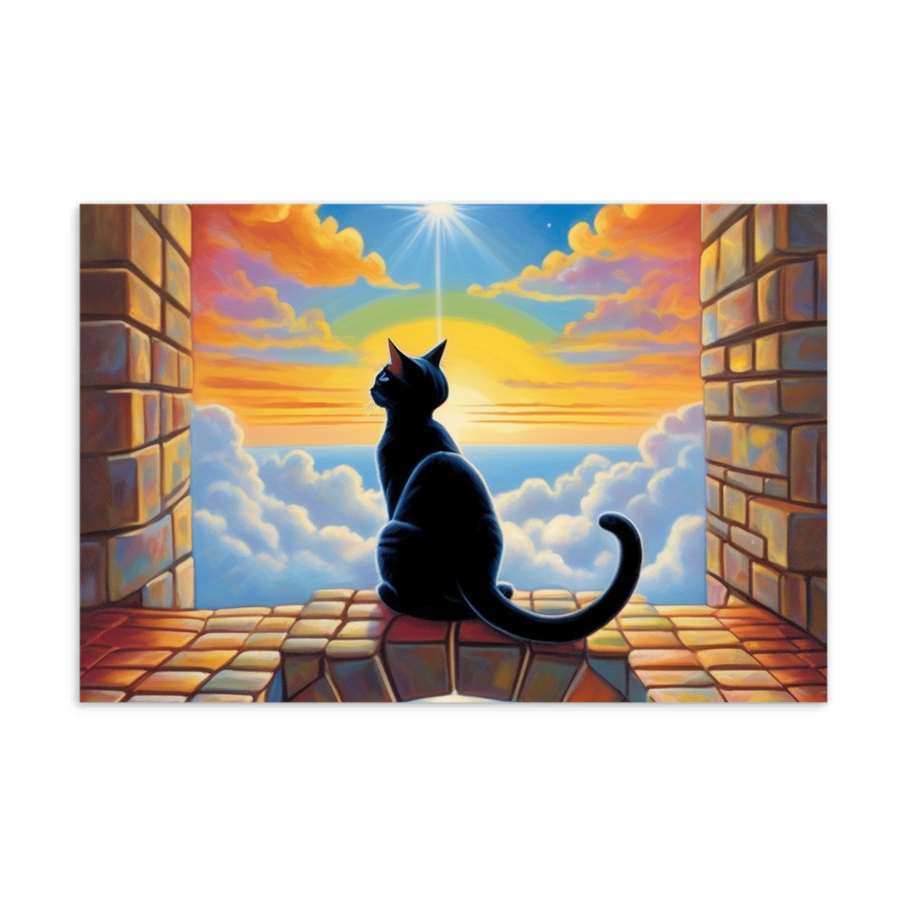 PugMug Custom Black American Shorthair Cat Postcard