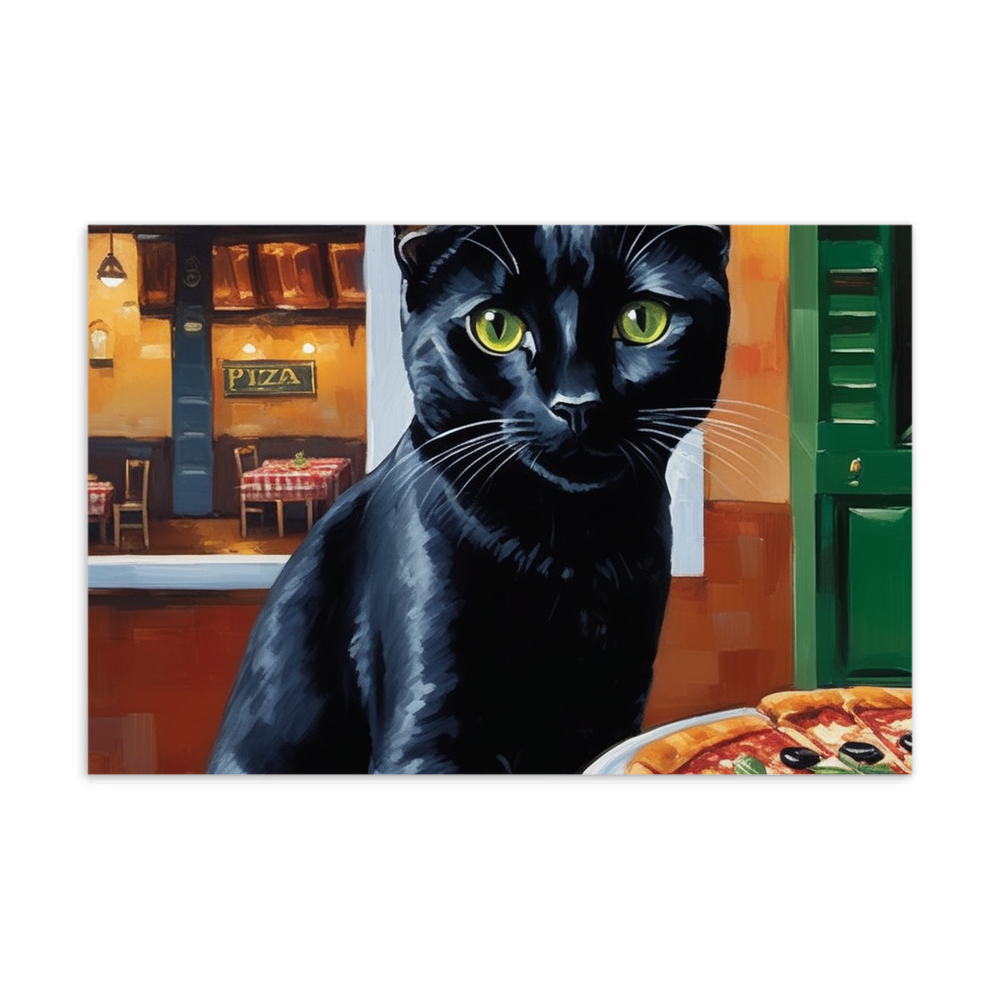 PugMug Custom Black Companion Cat Postcard