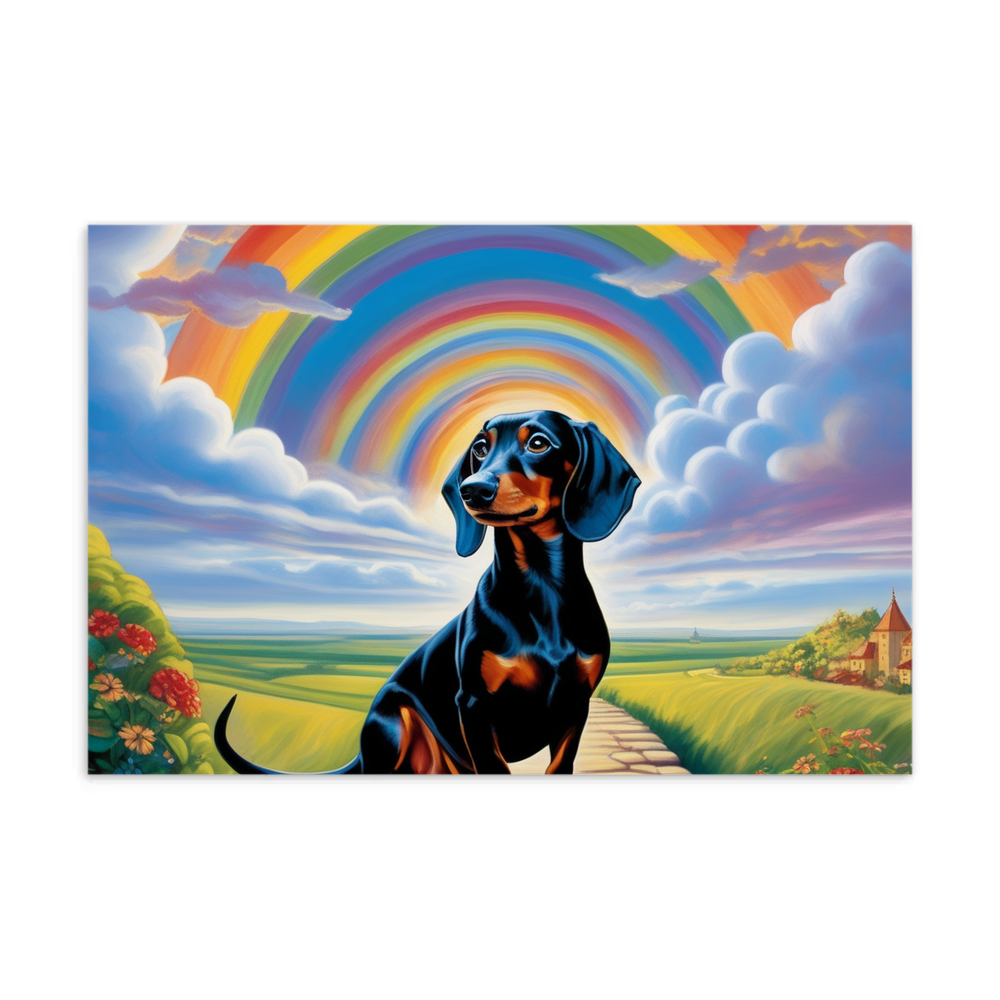 PugMug Custom Black Dachshund Postcard