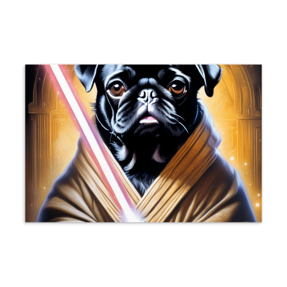 PugMug Custom Black Pug Postcard