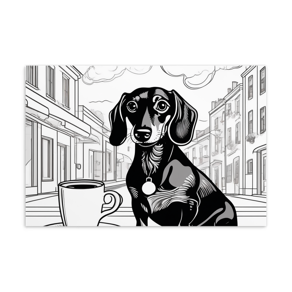 PugMug Custom Black Dachshund Postcard