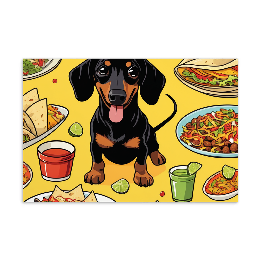 PugMug Custom Black Dachshund Postcard