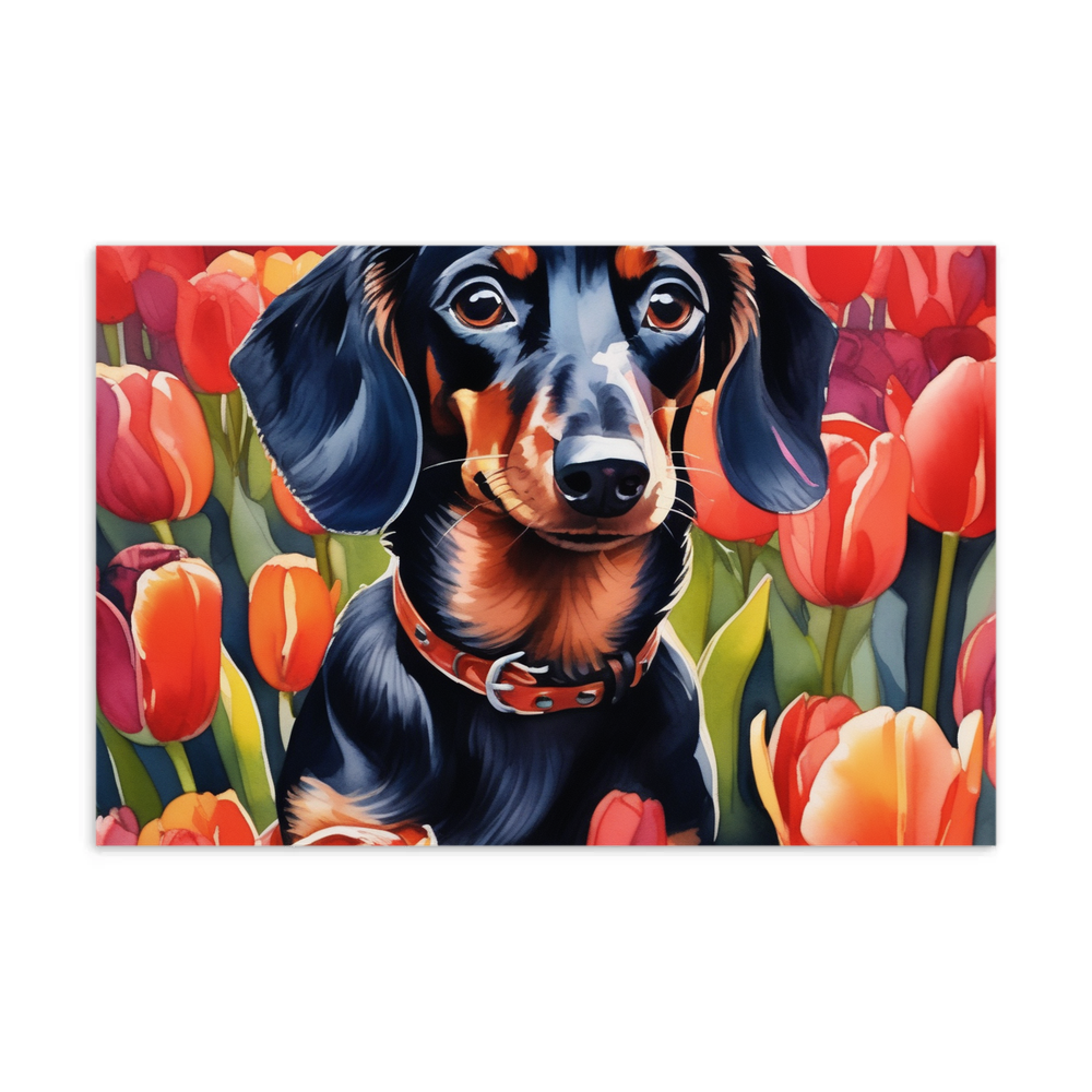 PugMug Custom Black Dachshund Postcard