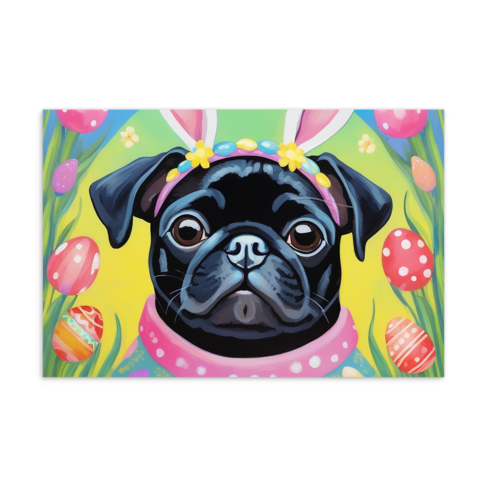 PugMug Custom Black Pug Postcard