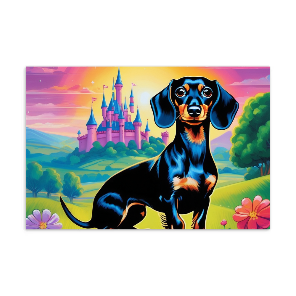 PugMug Custom Black Dachshund Postcard