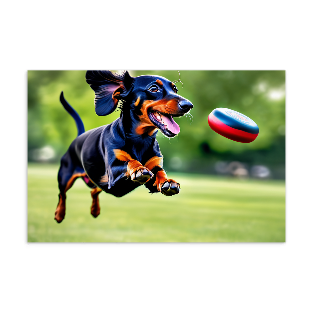 PugMug Custom Black Dachshund Postcard