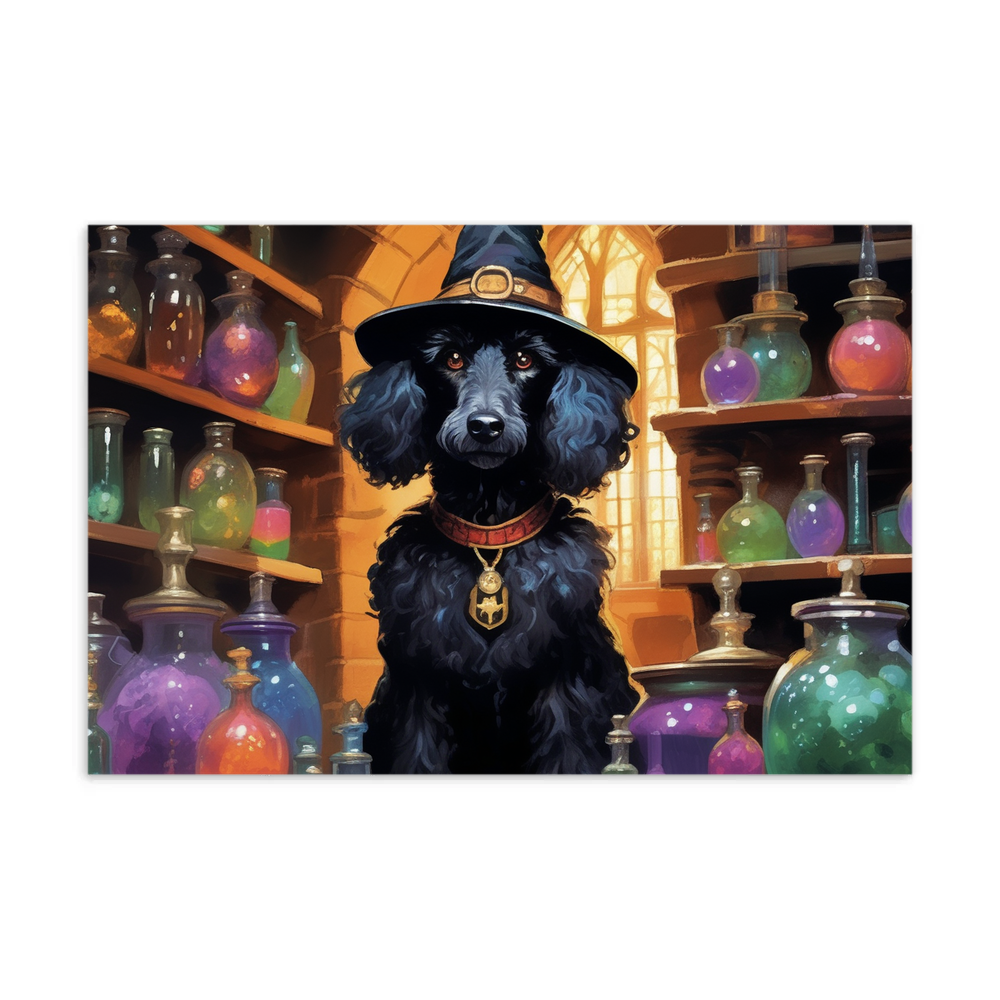 PugMug Custom Black Poodle Postcard